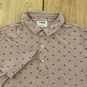 Linksoul Polo Mens Medium Brown Golf Shirt Feather Southwest Performance Stretch